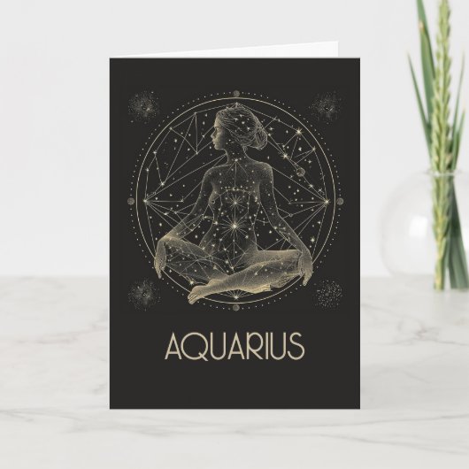 Flankenkarte des Aquarius Zodiac-Sternbildes Dankeskarte (Vorderseite)