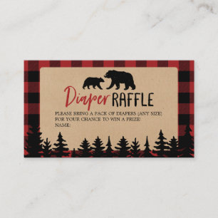Flannel Adventure Bear Baby Dusche Windelwanne Visitenkarte