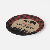 Flannel Adventure Bear Babydusche Dekoration Pappteller (Schrägansicht)