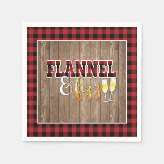 Flannel and Fizz Paper Napkin - Rot - Holz Serviette (Vorderseite)