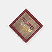 Flannel and Fizz Paper Napkin - Rot - Holz Serviette (Ecke)