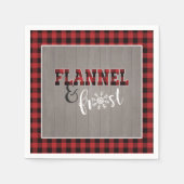 Flannel and Frost Paper Napkin - Rot - Graues Holz Serviette (Vorderseite)