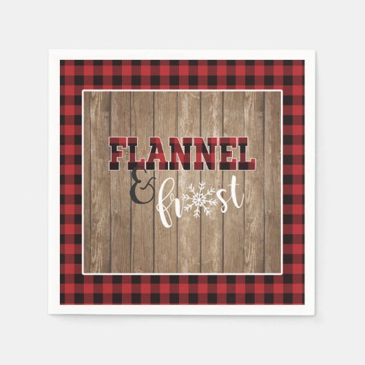 Flannel and Frost Paper Napkin - Rot - Holz Serviette (Vorderseite)