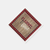 Flannel and Frost Paper Napkin - Rot - Holz Serviette (Ecke)