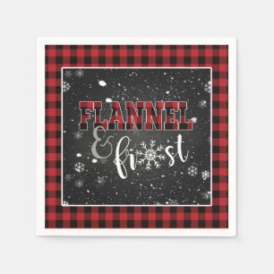 Flannel and Frost Paper Napkin - Rot - Schnee Serviette
