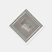 Flannel and Frost Paper Napkin - Weiß - Graues Hol Serviette (Ecke)