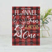 Flannel and Fun Holiday Birthday Party Einladung (Stehend Vorderseite)