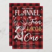 Flannel and Fun Holiday Birthday Party Einladung (Vorne/Hinten)
