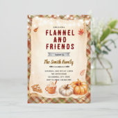 Flannel Bonfire and S'mores party invitation Einladung (Stehend Vorderseite)