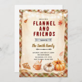 Flannel Bonfire and S'mores party invitation Einladung (Vorne/Hinten)
