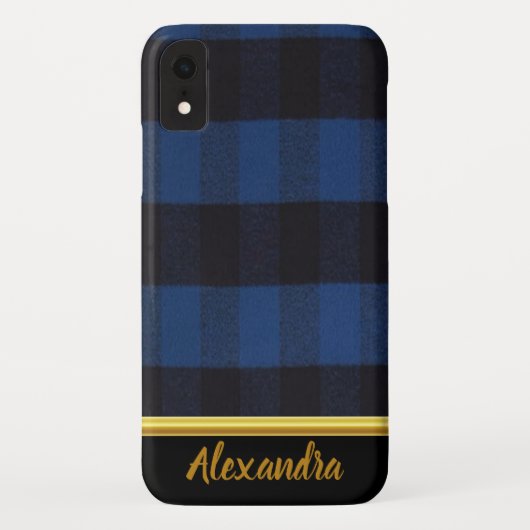 Flannel Buffalo Kariert Blue Lumberjack Textur Case-Mate iPhone Hülle (Rückseite)