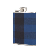 Flannel Buffalo Kariert Blue Lumberjack Textur Flachmann (Links)