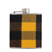 Flannel Buffalo Kariert Gelbe Lumberjack-Textur Flachmann (Vorderseite)