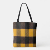 Flannel Buffalo Kariert Gelbe Lumberjack-Textur Tasche (Rückseite)