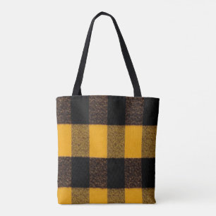 Flannel Buffalo Kariert Gelbe Lumberjack-Textur Tasche
