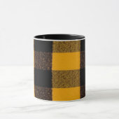 Flannel Buffalo Kariert Gelbe Lumberjack-Textur Tasse (Zentrum)