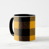 Flannel Buffalo Kariert Gelbe Lumberjack-Textur Tasse (Vorderseite Links)