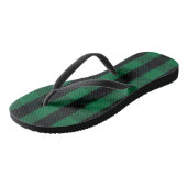 Flannel Buffalo Kariert Grüne Lumberjack-Textur Badesandalen (Schrägansicht)