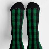 Flannel Buffalo Kariert Grüne Lumberjack-Textur Socken (Oben)