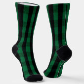 Flannel Buffalo Kariert Grüne Lumberjack-Textur Socken (Gewinkelt)