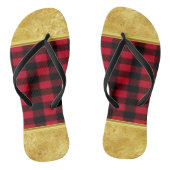 Flannel Buffalo Karierte Lumberjack-Textur Badesandalen (Fußbett)