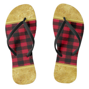 Flannel Buffalo Karierte Lumberjack-Textur Badesandalen