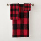 Flannel Buffalo Karierte Lumberjack-Textur Badhandtuch Set (Insitu)