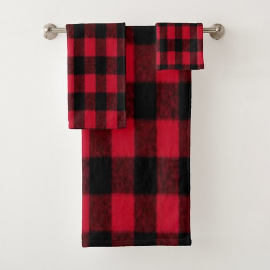 Flannel Buffalo Karierte Lumberjack-Textur Badhandtuch Set (Insitu)