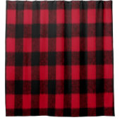 Flannel Buffalo Karierte Lumberjack-Textur Duschvorhang (Vorderseite)