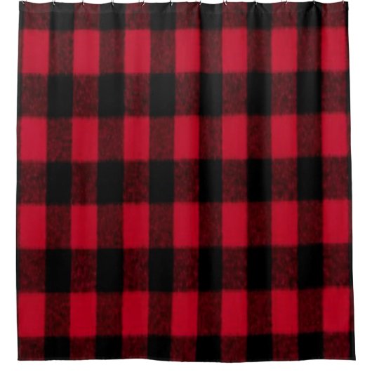 Flannel Buffalo Karierte Lumberjack-Textur Duschvorhang (Vorderseite)