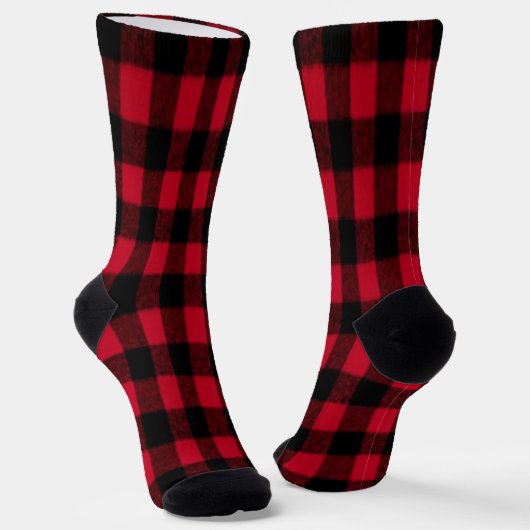 Flannel Buffalo Karierte Lumberjack-Textur Socken (Gewinkelt)