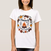 Flannel Fall Shirt, Pumpkins Hayrides Bonfire T-Shirt (Vorderseite)