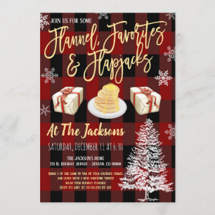 Flannel Favorites und Flapjacks Party Einladung
