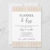 Flannel & Fizz Fall Rustikale Lässige Paare Dusche Einladung (Vorderseite)