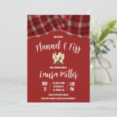 Flannel & Fizz, Kariert, Champagner-Brautparty Einladung (Stehend Vorderseite)