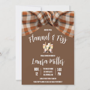 Flannel & Fizz, Kariert, Champagner-Brautparty Einladung