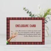 Flannel & fizz karierte Unterlage in Winterrot Einladung (Stehend Vorderseite)