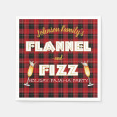 Flannel & Fizz| Kariertes Party Red & Black Buffal Serviette (Vorderseite)