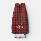 Flannel & Fizz Red|Black Kariert|Gold Foil Urlaub Flaschenkühler (Rückseite)