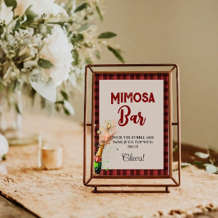 Flannel & fizz winter Bachelorette Mimosa Bar sign Poster