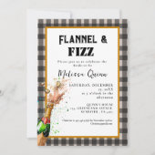 Flannel & fizz Winter Schwarz & Weiß Brautparty Einladung (Vorderseite)