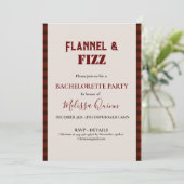 Flannel & fizz Winterbacheloretto Party Einladung (Stehend Vorderseite)