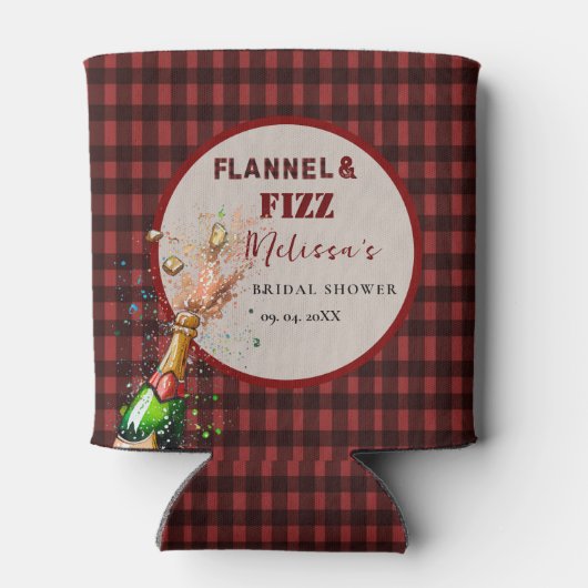 Flannel & fizz Winterrot & schwarz Brautparty Dosenkühler (Rückseite)