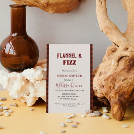 Flannel & fizz Winterrot & schwarz Brautparty Einladung