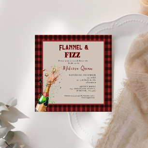 Flannel & fizz Winterrot & schwarz Brautparty Einladung