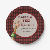 Flannel & fizz Winterrot & schwarz Brautparty Pappteller (Vorderseite)