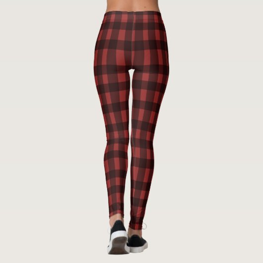 Flannel & fizz Winterrot & schwarz pl Brautparty Leggings (Rückseite)