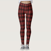 Flannel & fizz Winterrot & schwarz pl Brautparty Leggings (Vorderseite)