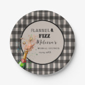 Flannel & fizz Winterschwarz & Weißes Brautparty Pappteller (Vorderseite)