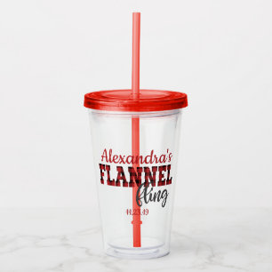 Flannel Fling - Rot - Akryltumbler Acryltrinkbecher